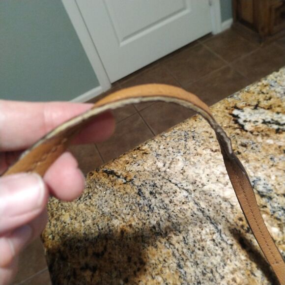 Michael Kors Mae Small Logo and Pebbled Leather Messenger Crossbody Bag Brown - Picture 11 of 16